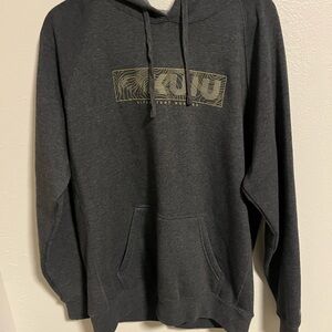 KUIU Dark Charcoal Hoodie with Subtle Gold Graphic-NWOT